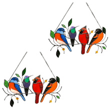Load image into Gallery viewer, Birds Stained Glass Window Hangings