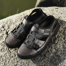 Load image into Gallery viewer, Men Comfy Flat Heel Summer Leather Sandals